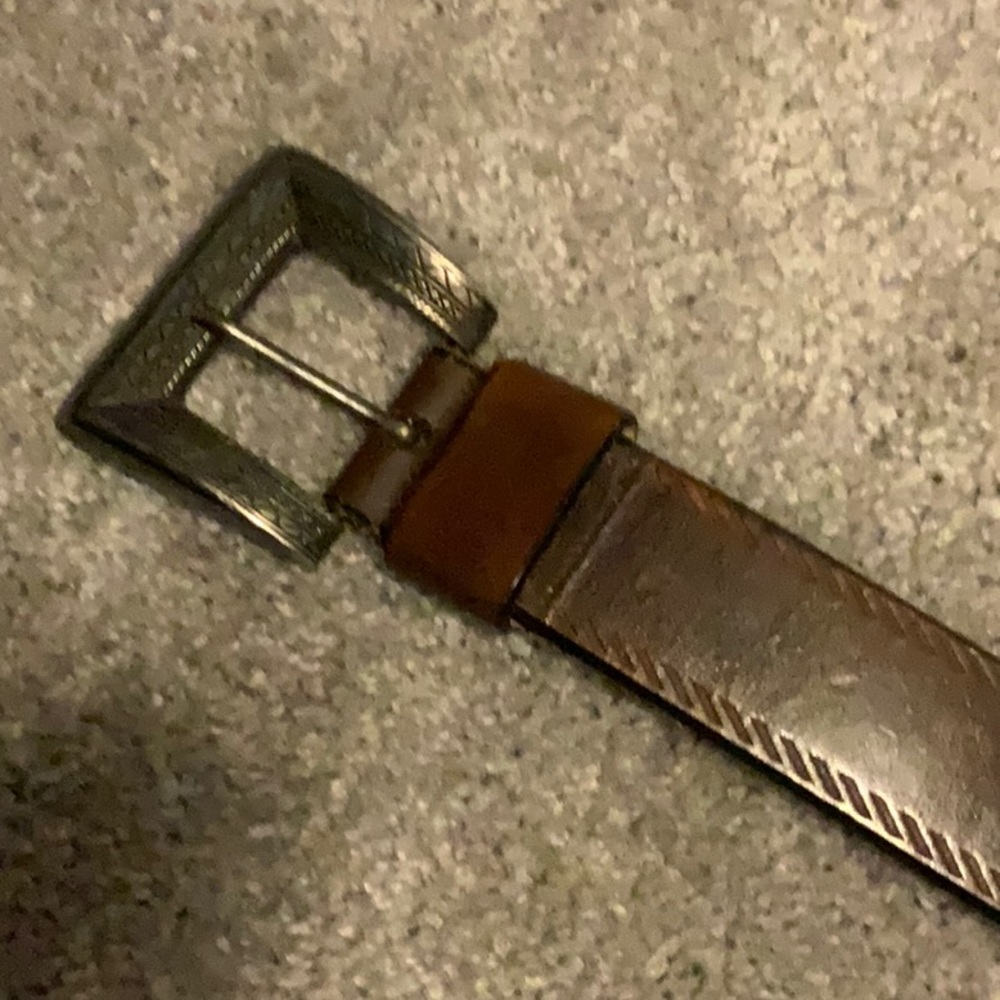 Hand finished, saddle leather belt